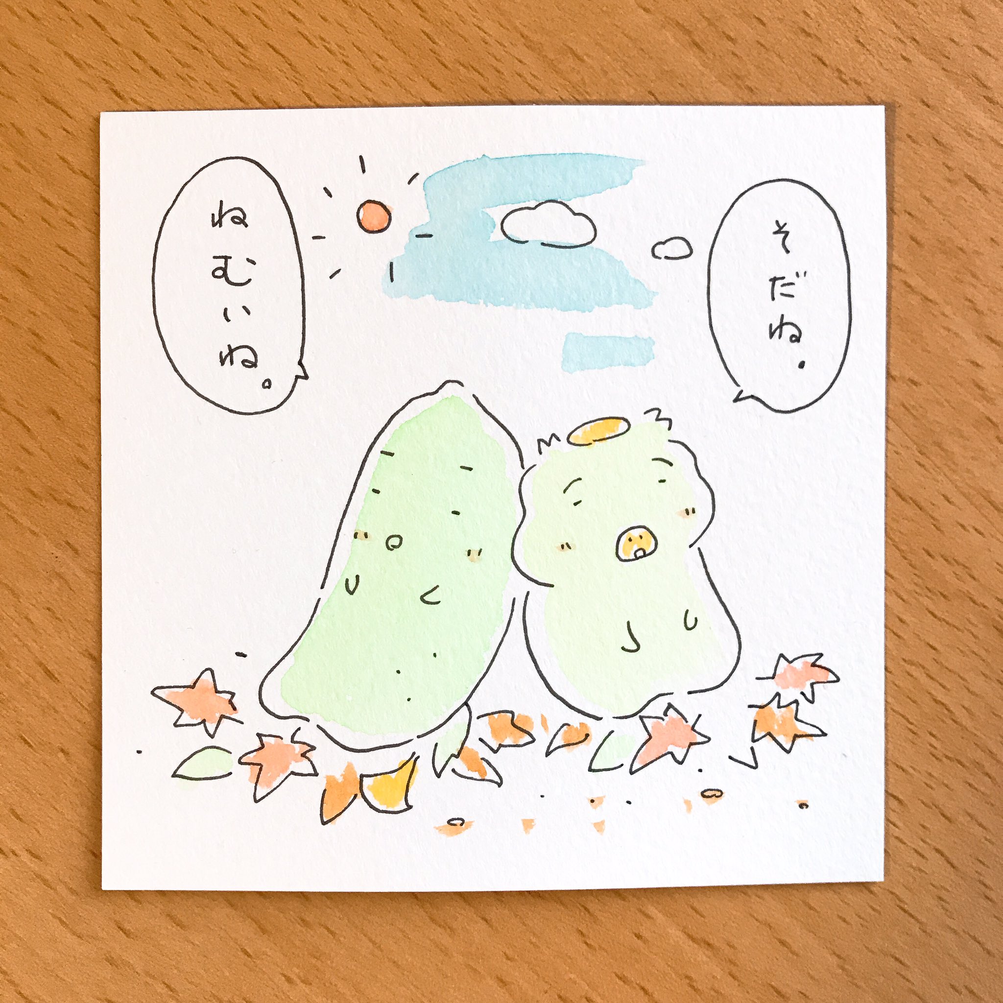 カッパ創作基地 Al Twitter すずしくなってきて 眠い カッパのケロくんときゅうりくん カッパ かっぱ 河童 妖怪 ゆるいイラスト かわいいイラスト イラスト 癒し 落書き 食べ物 食べ物イラスト 長野市 絵描きさんと繋がりたい T Co