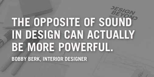 deltafaucet's tweet photo. “The opposite of sound in design can actually be more powerful. I look for ways to reduce outside noise to create a more focused environment. It allows the other senses to take center stage.” @BobbyBerk #DeltaDesignBeyond #NationalDesignWeek https://t.co/pR3x7Te0OV