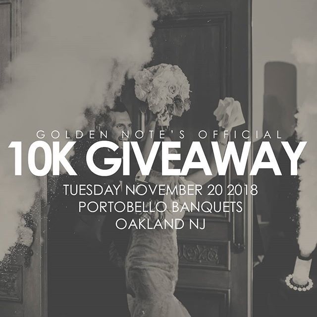 Goldennoteent's tweet photo. Our Official 10K Giveaway is Tuesday November 20th and we'll be giving away $10K in services!

If you're planning your wedding, don't sleep on this. Join us for our last showcase of the season by registering on our website:

https://t.co/k9anXsmgjN https://t.co/nKI9DRMALw https://t.co/RnuejiJYrN