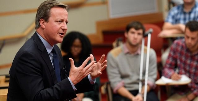 The Right Honourable David Cameron speaks to a government class at Hamilton College. 