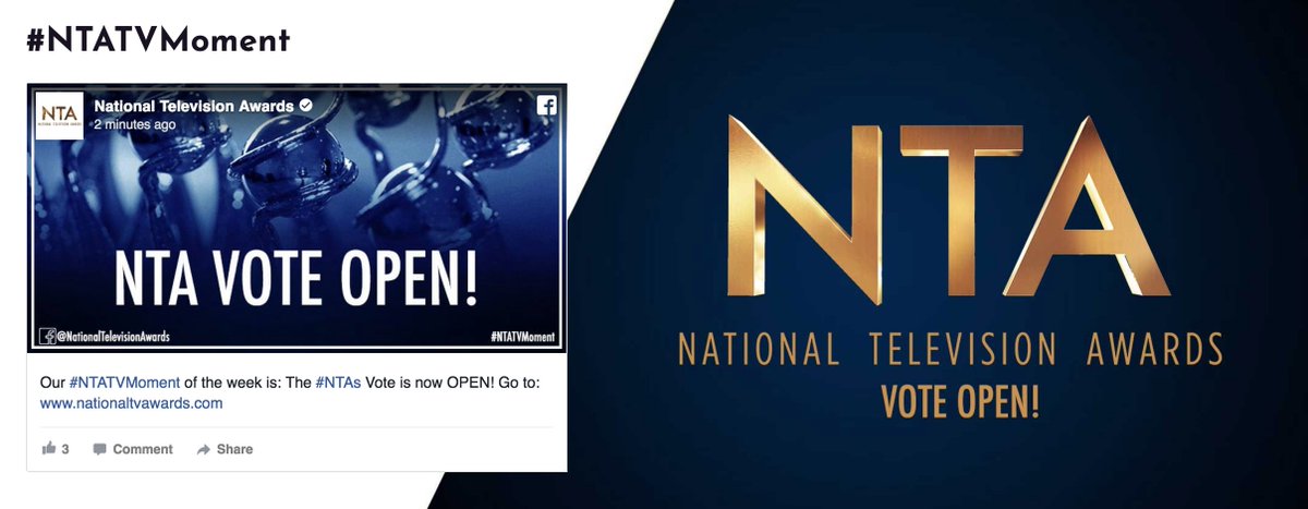 Our #NTATVMoment of the week is: The #NTAs Vote is now OPEN! Go to: nationaltvawards.com