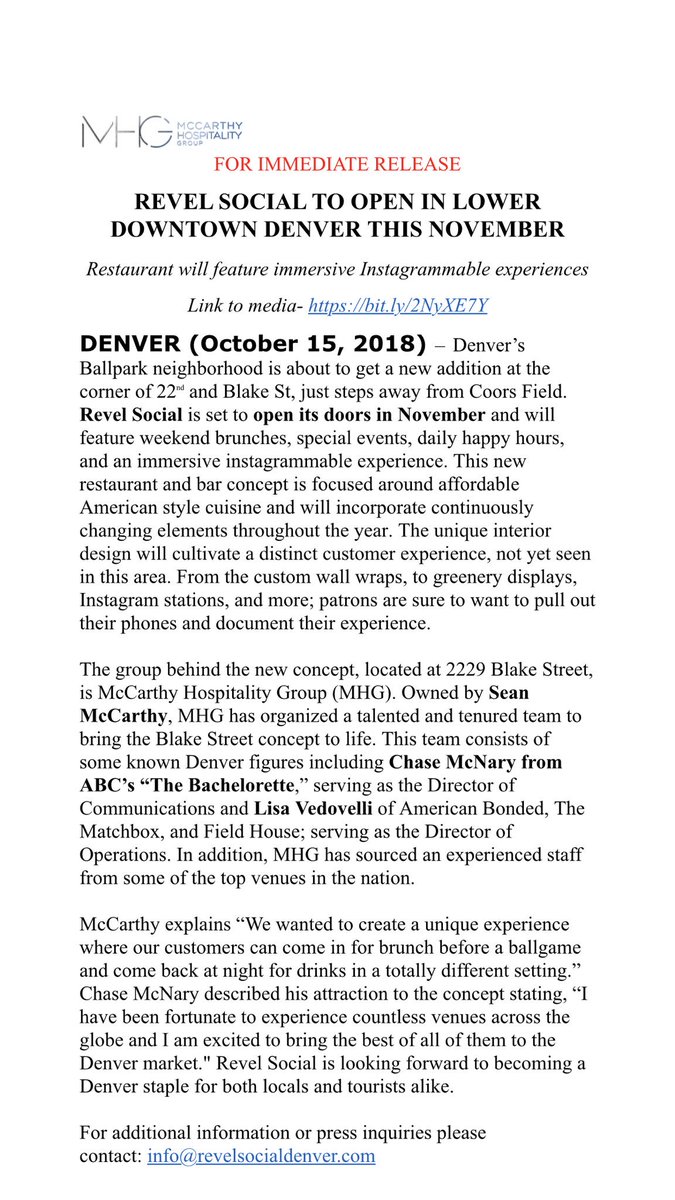 cbmcnary's tweet photo. @reveldenver  official press release! https://t.co/hZxM6yYoqZ