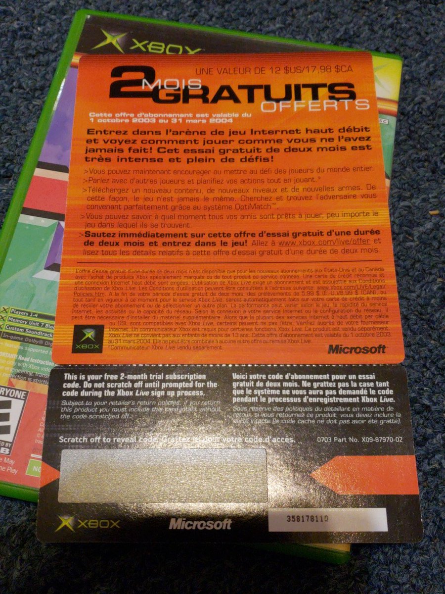 Damn I'm about 15 years too late to use my free 2 month Xbox Live trial.