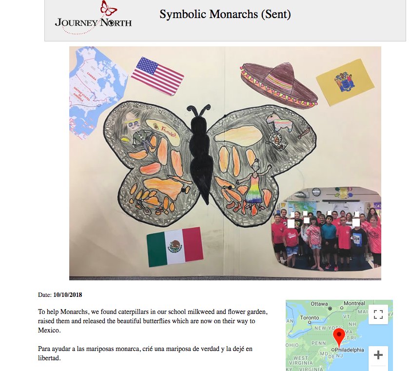 5L participating in the Symbolic Monarch Migration to Mexico. Researching "El Dia de Los Muertos"/Day of the Dead. Lessons include cultural connections with children in Mexico, cooperation, conservation, and ambassadorship @ghaschool @jonna_meenan @taraweber3702 <a href="/journeynorthorg/">Journey North</a>