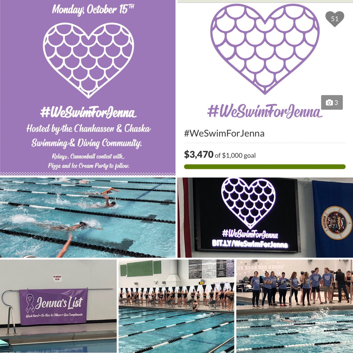 ChaskaHawks's tweet image. Our @ChaskaSwimDive &amp;amp; @ChanGSwimDive hosting tonight’s #WeSwimForJenna event at PRMS Pool! #WorkHard #BeNiceToOthers #GiveCompliments