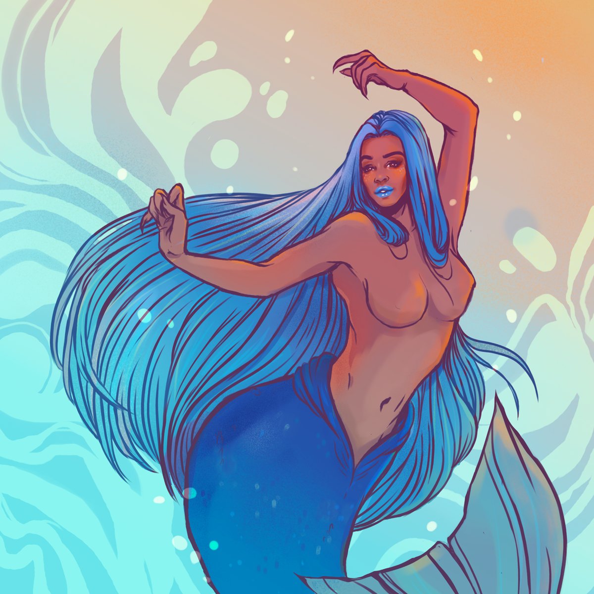 hey_marsh's tweet photo. waiting for the second wave #illustration #fanart #azealiabanks #fantasea2 https://t.co/EfkrCTmQky