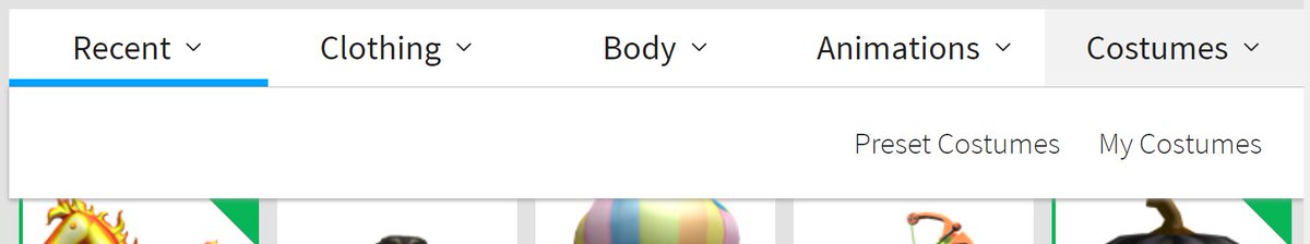 Bloxy News On Twitter Bloxynews Outfits On The Roblox Avatar Editor Are Now Called Costumes Packages Have Moved Under That Category As Well And Are Now Called Preset Packages Https T Co Svz8coelp0 - how to make costumes in roblox in 2018