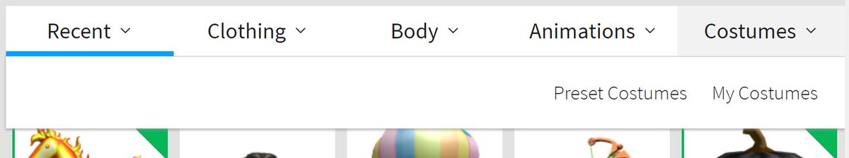 Bloxy News On Twitter Bloxynews Outfits On The Roblox Avatar Editor Are Now Called Costumes Packages Have Moved Under That Category As Well And Are Now Called Preset Packages Https T Co Svz8coelp0 - bloxy news on twitter bloxynews today at roblox turns