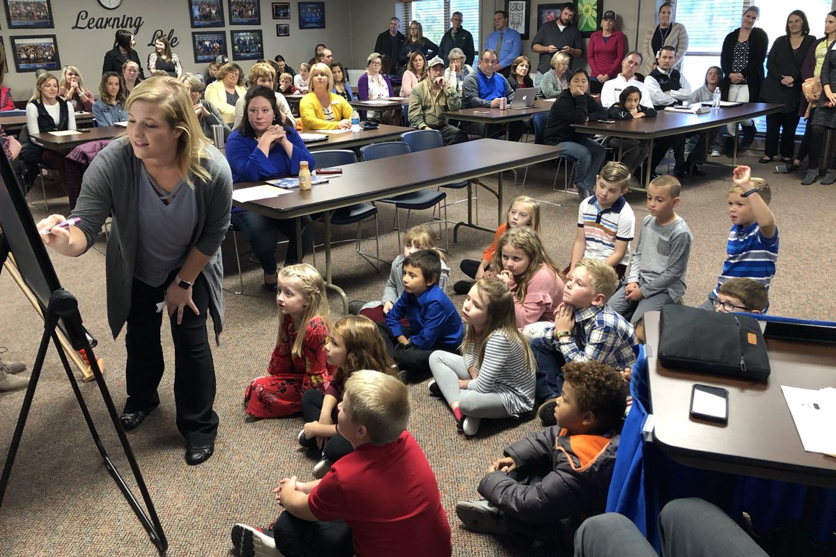 BolivarPrimary's tweet photo. We think everyone should get to see the math awesomeness that happens in our classrooms each day. Thanks to @starkeyabby and BPS Student Council for sharing with our Bolivar BOE tonight. #GoLiberators #BPSTogether https://t.co/KttB1AgsDS