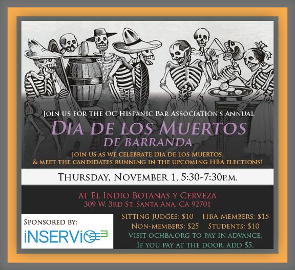 OC_HBA's tweet photo. The Annual Dia de Los Muertos Mixer
Meet the candidates running in the upcoming HBA elections! 

Thursday, November 1
from 5:30p.m. to 7:30p.m.

El Indio Botanas y Cerveza
309 W. 3rd St, Santa Ana, CA 92701
Register Now! https://t.co/CK8ENboJCG
Sponsored by @iNSERViO3_2_1 https://t.co/DPvU3SWMad