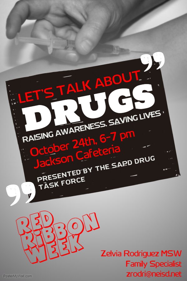 jacksonmszrod's tweet photo. Red Ribbon Week events for next week! https://t.co/ljORp0mcyW