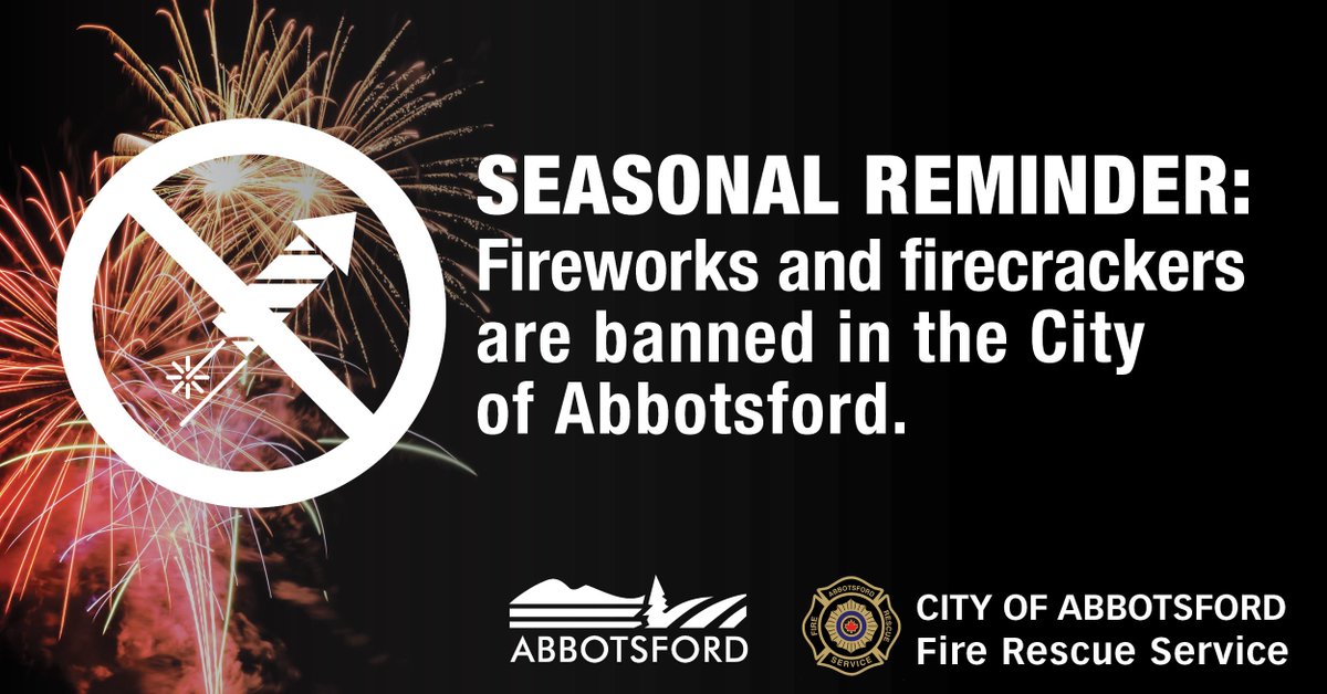 #Abbotsford Fire Rescue Service reminds you to celebrate Hallowe'en and Diwali safely and leave the fireworks alone! https://t.co/tgdVGYSkVt