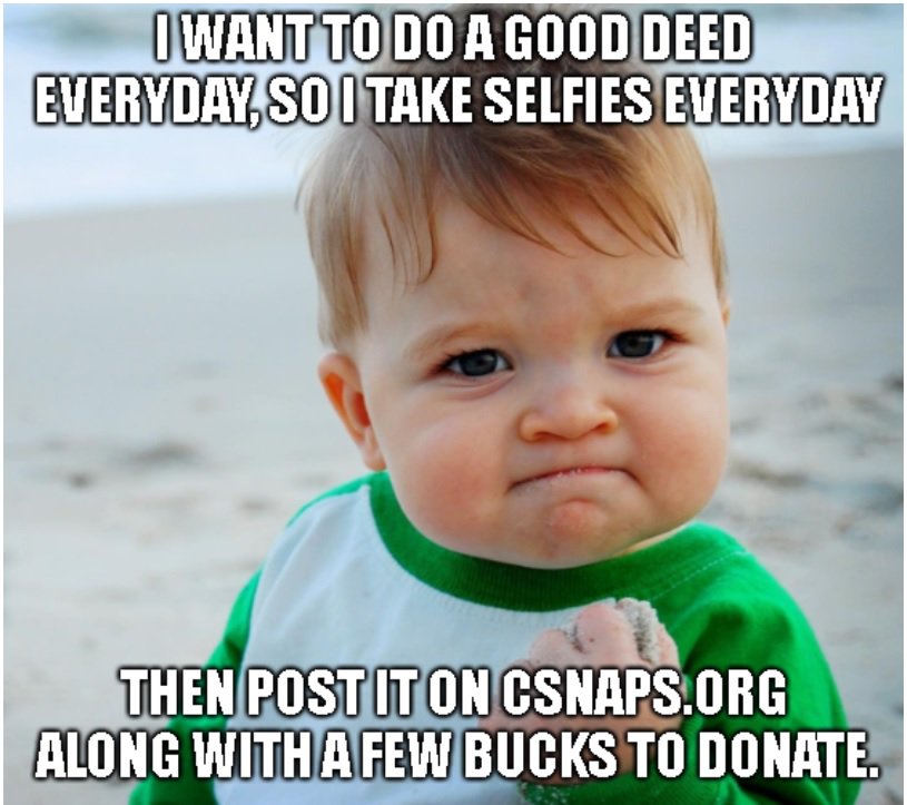 Csnaps_org's tweet photo. Your selfies can now save lives. Take a selfie, share an inspirie (inspirational story+photo) on https://t.co/dskyJ1OoUs. Take a selfie, save a life! 
#UNselfie #Selfie #Donate #Charity https://t.co/TSp3Darjzh