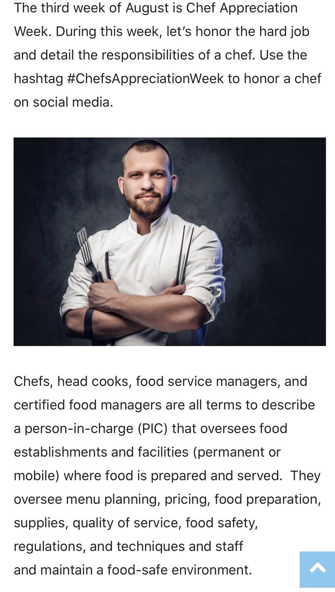 donaldcrutch's tweet image. #ChefsAppreciationWeek Every third week of August