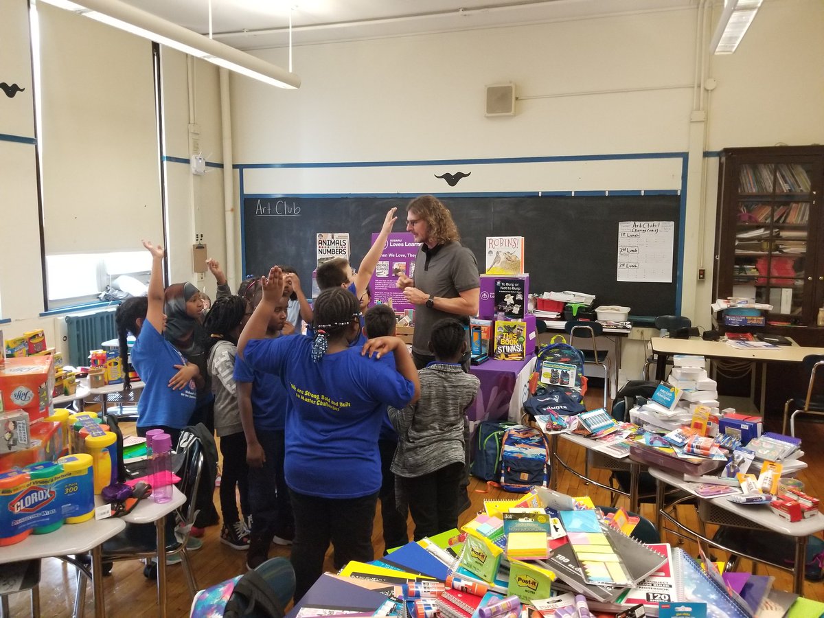 EvelynCorrea7's tweet photo. Thank you to Subaru New England for bringing new books, school supplies, backpacks, tissues, Lysol wipes and lots of other items to the @mjperkins2014. @ErnieBoch spoke to our students and they were very excited. #SubaruLovesLearning  #GratefulHearts @CraigCMartin12 @CLandryBPS https://t.co/JzwzE1Q4Fj