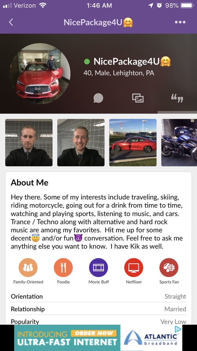 So this weird fucker added me as a friend on MeetMe ummmmm how about no....and he’s married!!! Who looks at a 18 year olds profile my dood that is sketchy as fuck!!!