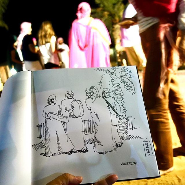 wheeteck's tweet photo. 2018-10-15 Platinum Heritage Bedouin Camp - Drummers of Dubai.
.
.
#adultlearningarch #art #artist #artwork #draw #drawing #color #colour #myart #sketch #sketching #sketchbook #sketchwalker #urban #urbansketch #urbansketchers #usk #usksg #watercolor #wat… https://t.co/ROoH16ER65 https://t.co/LeHVfpG59x