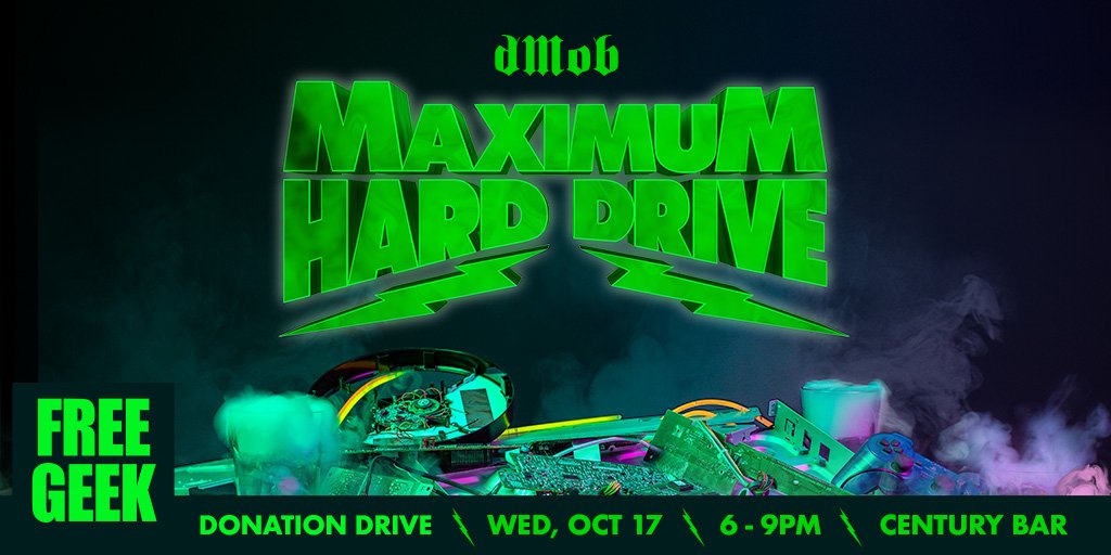 aigaportland's tweet image. This month's dMob helps out a cool charity, and is an opportunity to give new life to your retired electronics with our Free Geek donation drive. 10/17! Join us with thanks to our sponsors! #dmob bit.ly/2ChhN0y
@FictionTribe @aigaportland @FreeGeekPDX @Centurybarpdx