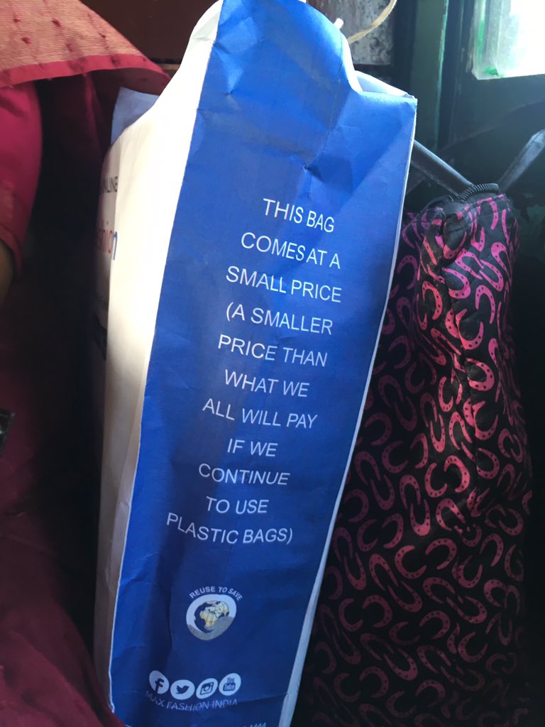 Riha30R's tweet photo. #maxfashion #maxindia
Yes, this comes at a smaller price than what we all will pay if we continue to use plastic bags BUT very soon we have to pay much higher for continuing to cut trees for this! #stopcuttingtrees https://t.co/9rpob4fh2n