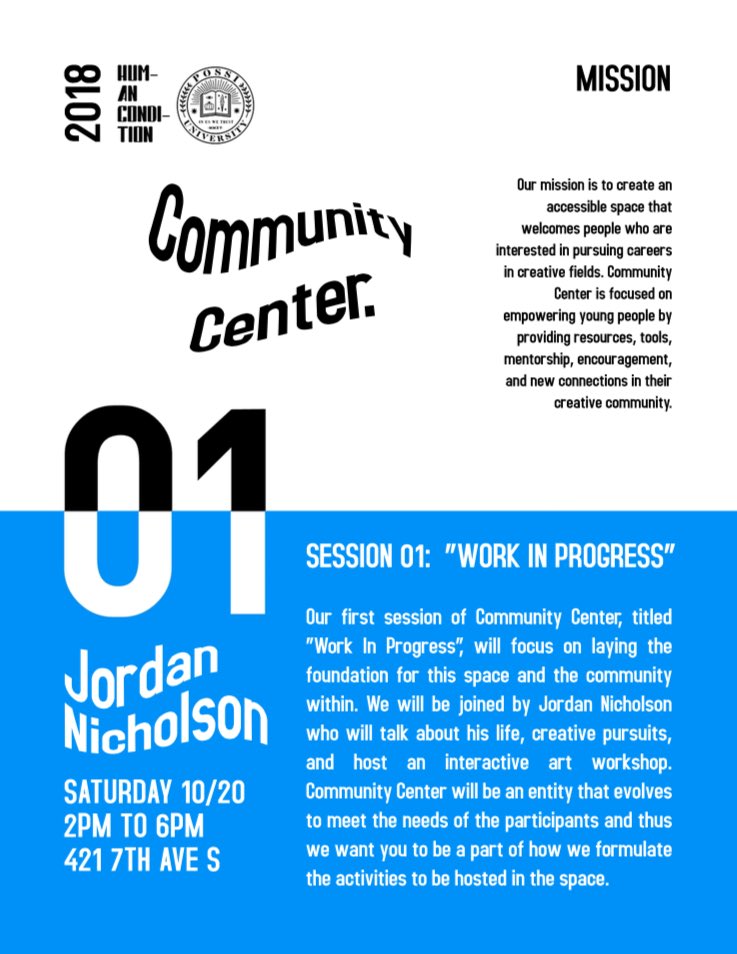 <a href="/h_mancondition/">Human Condition Mag</a> and <a href="/possilife/">possi</a> present “Community Center”
Oct 20th 2-6pm
RSVP here: communitycenter01.splashthat.com