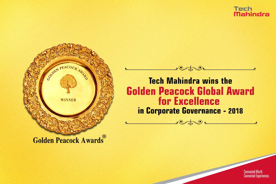 RakeshRGoel's tweet photo. #ProudToBeATechMighty @Tech_Mahindra Wins the Golden Peacock Global Award for Excellence in Corporate Governance 2018

@C_P_Gurnani https://t.co/ud9ShXu6zb https://t.co/KIxgSV7an3