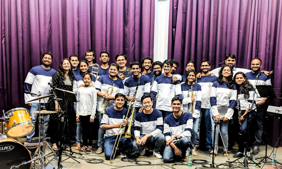 RhythmicEnergy's tweet photo. A big 'Thank You' from all of us to the staff and students of The Bangalore School of Music for giving us the opportunity to perform there and share our Love & Happiness
#RhythmicEnergy #OneBandOneRhythm #AlternativeFusion #BrassBand #Love #Peace #Joy https://t.co/Fsic5YDjWi