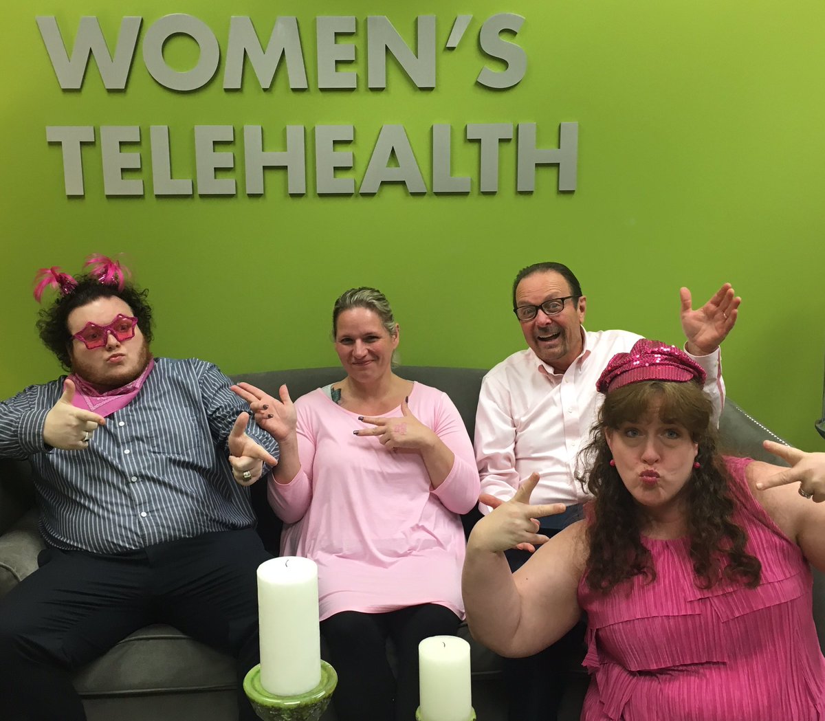 WomenTelehealth's tweet photo. WT mixing Halloween and Breast Cancer Month with pink  candy logo contest ! #funonmonday #mammogramswork  #thinkpink https://t.co/talUZ3gN1J