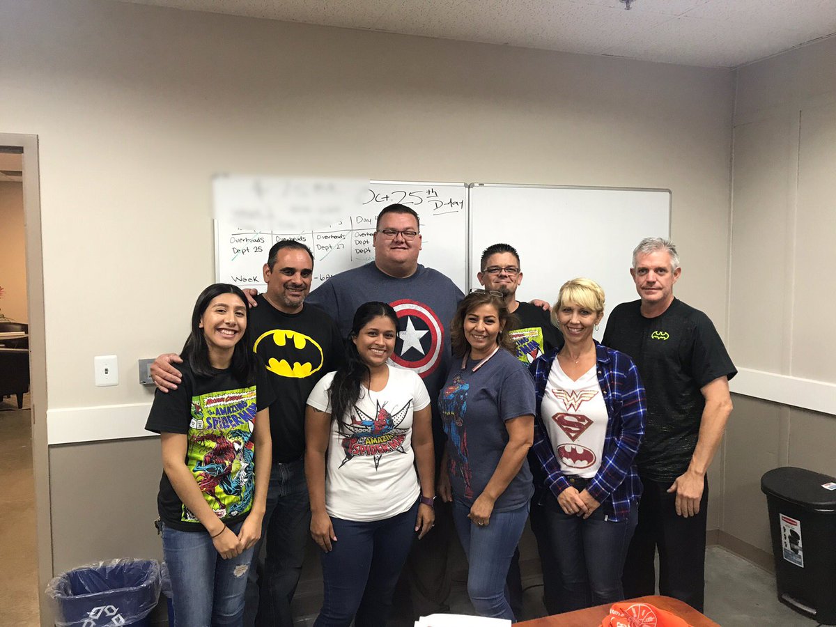 MariaSASM6971's tweet photo. Team 6874 representing our favorite heroβs for super hero t-shirt day! #CAM2018 #Recognize6874 @KyleHd6874 @Amanda32215 @ScottPerez6874 @JoseSasm6874 @AndrewRivas315 @Crippen1026 https://t.co/ZGHK5JugJo