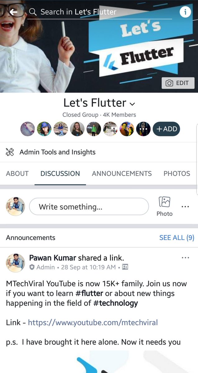 imthepk's tweet image. Let's Flutter FB Group has now 4K+ members. Thanks to the great community. Join us here - facebook.com/groups/4259201…
#flutter @flutterio #letsflutter #flutterdev