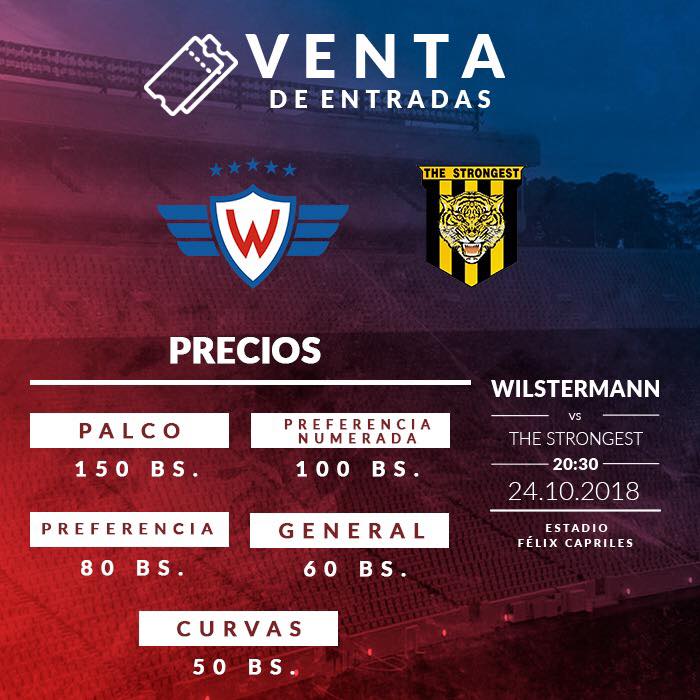 WilstermannCD's tweet photo. 🔴🔵Ya tenemos precios para el gran partido del 24 de Octubre🔴🔵
Las entradas se ponen a la venta el miércoles 17 de Octubre a partir de las 15:00 en la sede del club.
#EnLaSangre #QueremosLaCopa #EsUnaFinal #JuguemosTodos https://t.co/5F3g3D26rW