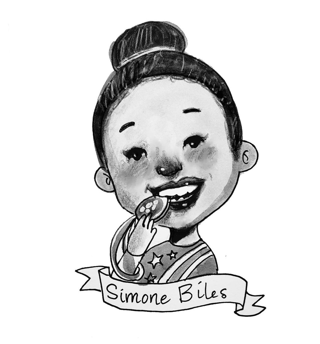 lynnorbontigao's tweet photo. #Inktober2018 Day15:Simone Biles: She's got grace but also power. She may be short in stature but she is big in determination.
#FantasticFemales #Inktober #girlpower #kidlitart #kidlit #ink #micron #higgins #illustrations #pioneer #childrensbooks #dailydoodleseries #lynnorb https://t.co/ntynCf8CT6