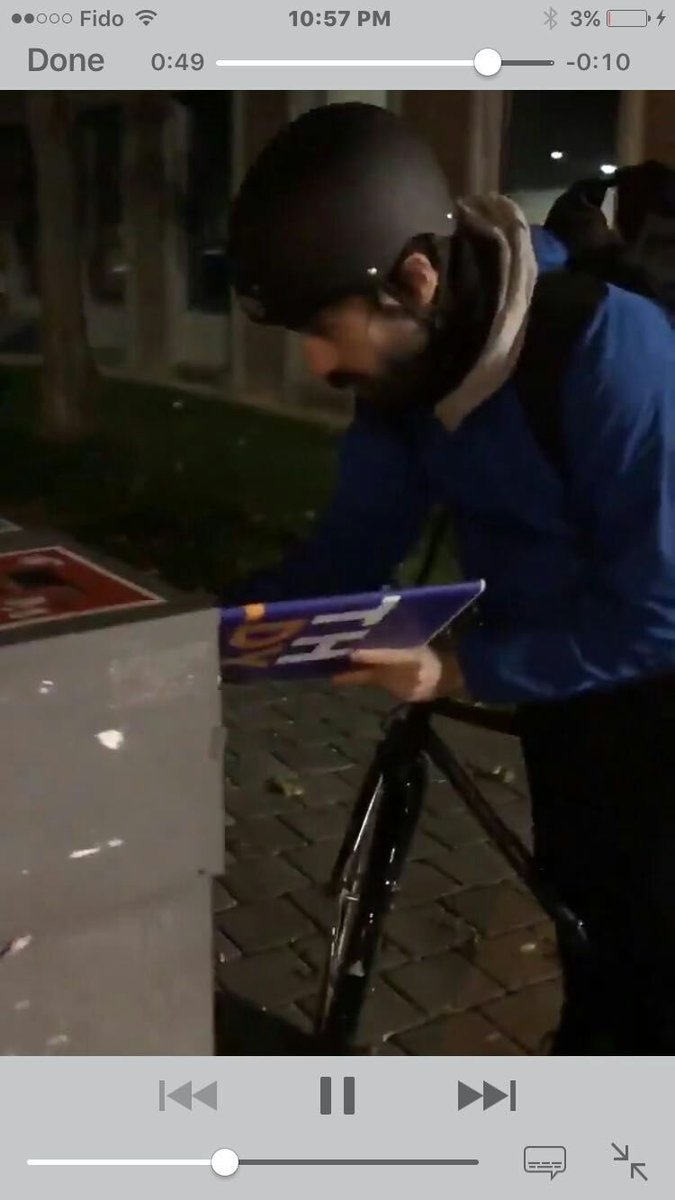 polarbear66ca's tweet photo. This guy was caught on the camera when he stole @FaithGoldy sign! He should be prosecuted with a criminal charge! 
Vote #FaithforMayor for a safer Toronto!
#FaithForToronto 
#TorontOShooting
#TOpolis #Criminal #TOPolice 
#TOelexn https://t.co/CiLYujVCiy