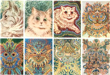 猫を描き有名になり、そして統合失調症を患い、その絵には彼自身の精神