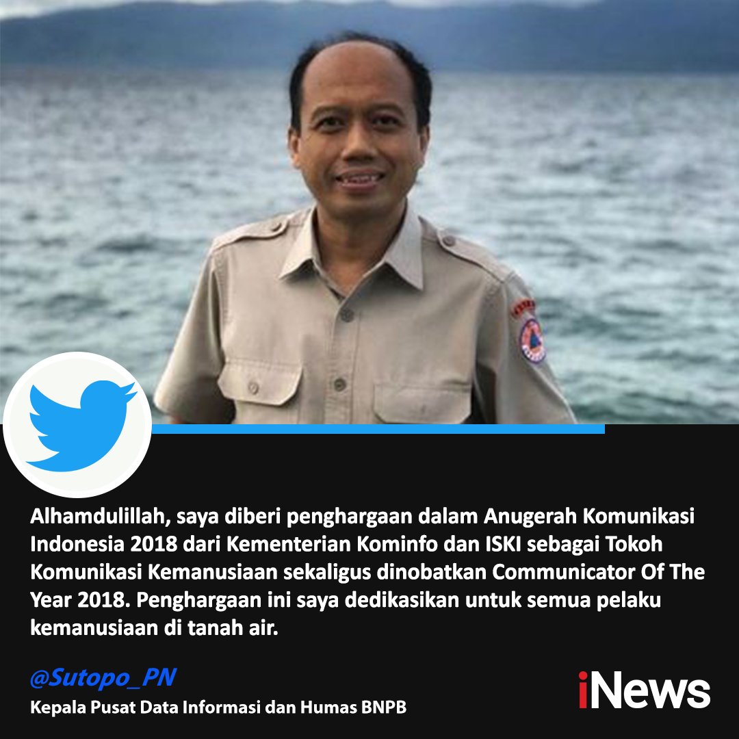 Penghargaan dari <a href="/kemkominfo/">IsNotSepuh</a> itu diberikan di Hotel Hilton, Bandung, Senin (15/10) malam, atas dedikasi <a href="/Sutopo_PN/">Sutopo Purwo Nugroho</a> yang tetap bekerja sebagai Kepala Pusat Data Informasi dan Humas @bnpb_indonesia meski menderita kanker paru stadium 4B.  

#sutopo #BNPB #iNews