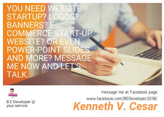 CesarKhen's tweet photo. Don't have time in creating your projects/ website? Why not try to contact me and lets create a deal? You can reach me at my Facebook page https://t.co/E1YiJZ5bTL. I will wait for you 😉
#BEDeveloper #WebDev #freelancer https://t.co/kcYvrnt0ME
