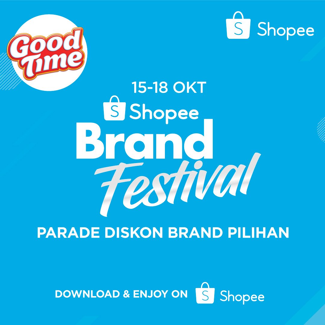 PARADE DISKOONNNN! Buruan restock biskuit Good Time dan raih diskon sebanyak-banyaknya hanya di Brand Festival Shopee tanggal 15 - 18 Oktober 2018! Jangan sampai terlewatkan Bunda.. cus!