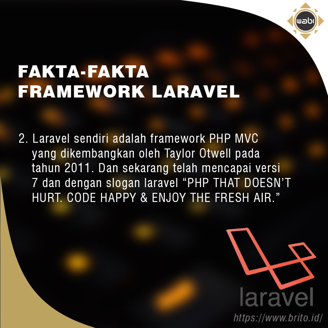 kamiwabi's tweet photo. Framework Laravel, mungkin ada yang familiar, atau mungkin ada juga yang baru dengar. Apa itu Laravel? Cari tau lebih dalam yuk..
.
#teknologi #technology #wabiteknologi #kamiwabi #software #education #digitalmarketing #gadget #framework #laravel https://t.co/bsfCEEQgAH