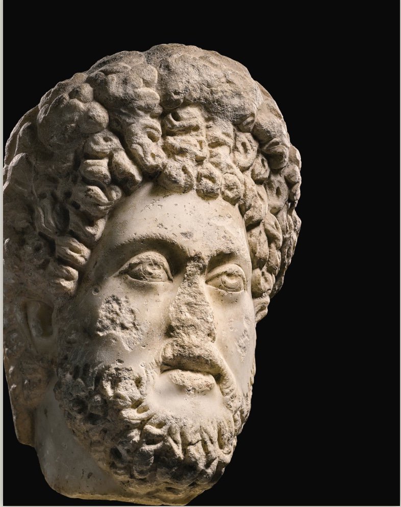 HistoryJouney's tweet image. A Roman Marble Portrait Head of Emperor #Commodus, Egypt, circa 185–192 A.D.
said to have been found in the Nile delta, Grégoire Loukianoff (1885–1945), Cairo
Lot Sold. 250,000 GBP
#Archaeology #art