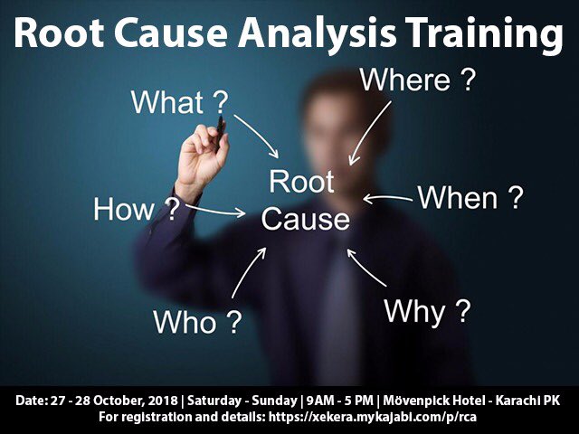 xekera's tweet photo. #Xekera #RootCauseAnalysis #Training #October2018

For registrationa and details: https://t.co/PNMKRLuPzS

#Movenpick #Karachi #Pakistan https://t.co/DUrKHalEVq