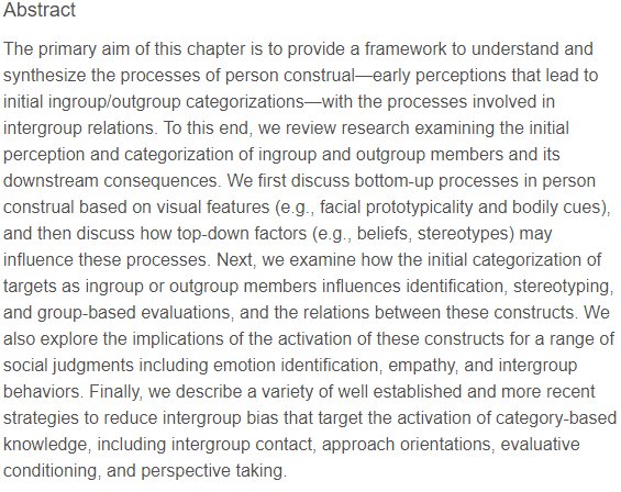 BehaviorSerials's tweet image. Very pleased to announce that this article on the Causes and Consequences of #Social #Categorization is the winner of the 2018 Gordon Allport Intergroup Relations Prize! @SPSSI

DL free for 50 days! bit.ly/2AcOUkF

Authors: @KawakamiKerry, @david_m_amodio &amp;amp; K. Hugenberg