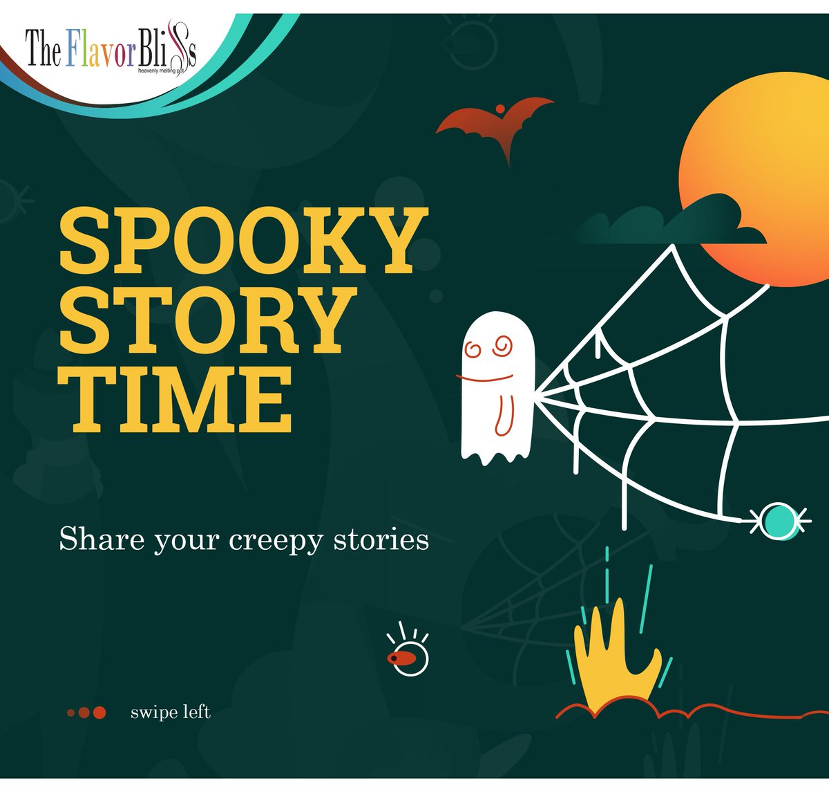 flavorbliss's tweet image. It&apos;s SPOOKY STORY TIME! Bagikan cerita terseram yang pernah kamu alami ke kita dan raih kesempatan untuk memenangkan hadiah voucher total ratusan ribu rupiah, Blissers! Cek T&amp;amp;C nya di instagram kami @flavorbliss :D #spookystorytime #myspookystory #flavorbliss #alamsutera