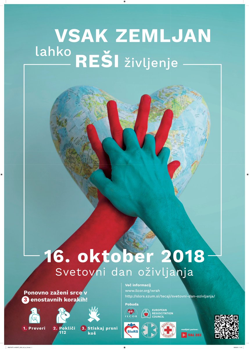 SekcijaUM's tweet photo. Danes je Svetovni dan oživljanja!
Vsak Zemljan lahko  reši Življenje ⇒ https://t.co/1Ql7Alk9Wo #CarOzivlja 👐🏻⚡️ https://t.co/vIepmHtvHK