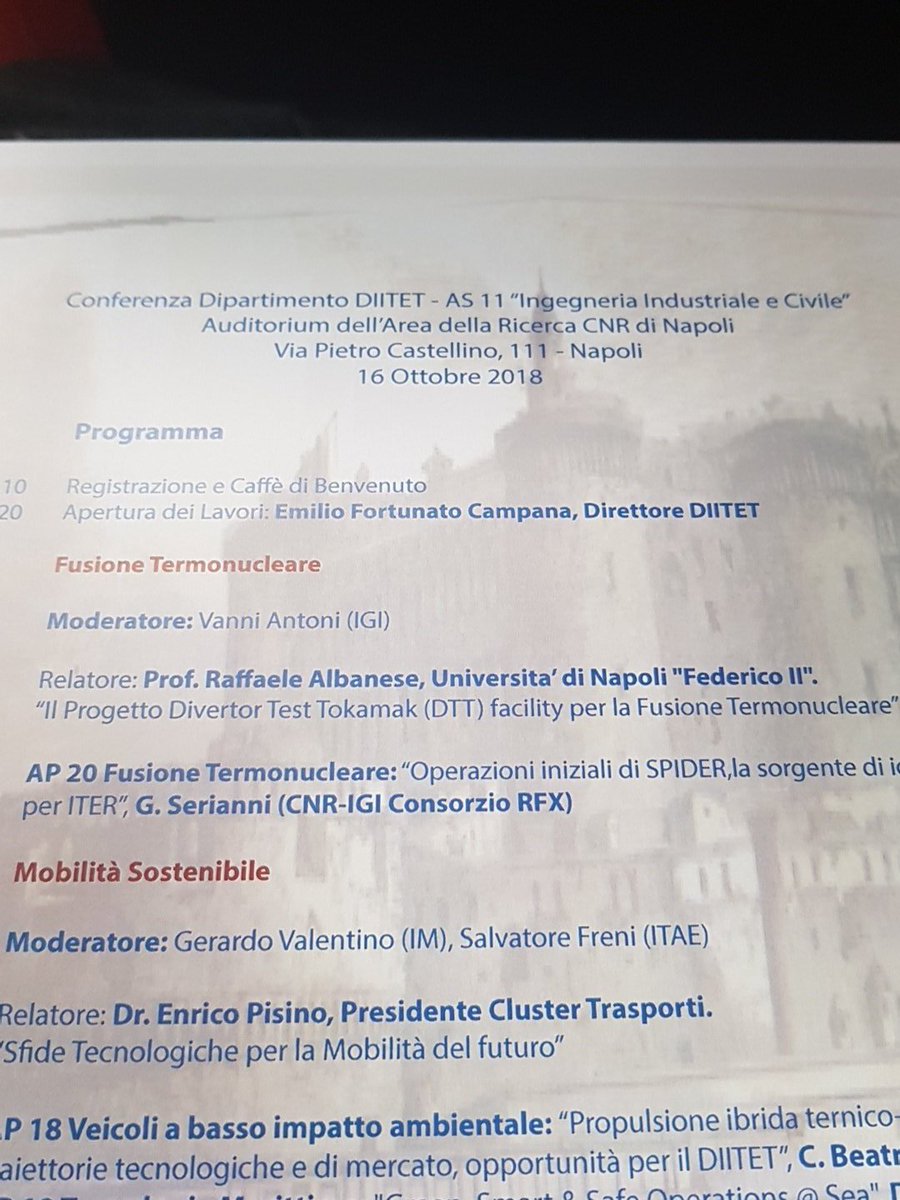 CNRPst's tweet photo. Oggi a Napoli per partecipare alla Conferenza di Dipartimento #DIITET su Ingegneria Industriale e Civile. Presentiamo le nostre attività come contributo nella Area Progettuale #Robotica e #FabbricaIntelligente @cnr_istc @StampaCnr https://t.co/1nlOMqlYCK