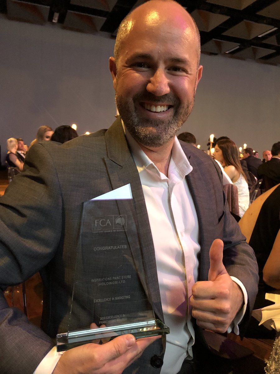 InspPaint's tweet photo. We won! National Franchise Award for Marketing Excellence 2018. Thanks to @FranchCouncilAU our brilliant marketing team and our fabulous franchisees 
#NFC18 #FCAAwards #whatsyournextproject https://t.co/bCMLv0LyJP
