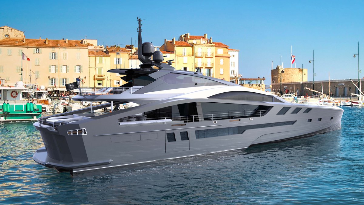 Sleek and stealth in all aluminium or carbon fibre, the 42m Supersport reaches top speeds of 32knots. Read more here bit.ly/2yKl0lB