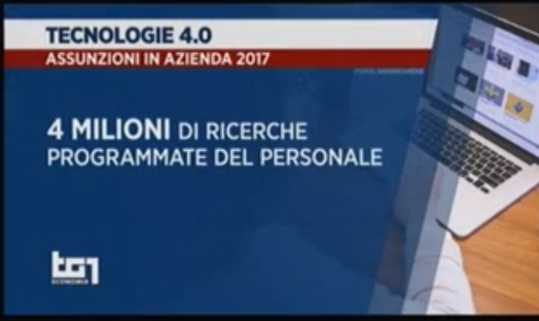unioncamere's tweet photo. "Tecnologia 4.0 necessaria per #assunzioni in aziende": il servizio del @tg1online sulle #competenzedigitali #SELFI40 #impresa40 #digitaltransformation #assunzioni https://t.co/n8flesKwmY https://t.co/EQ2ZEULwzS