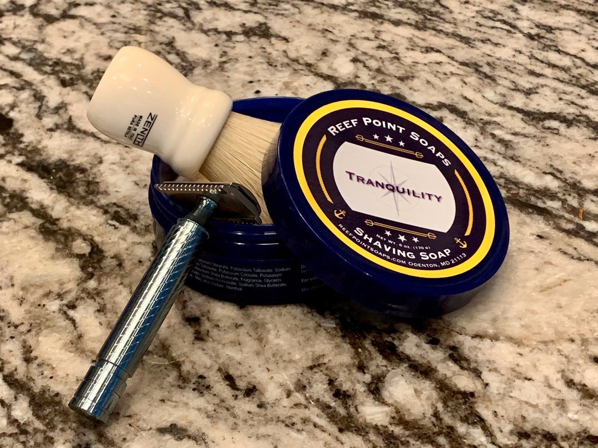 lclint64's tweet image. SOTD #wetshaving @wolfmanrazors , Zenith B27 boar and @ReefPointSoaps