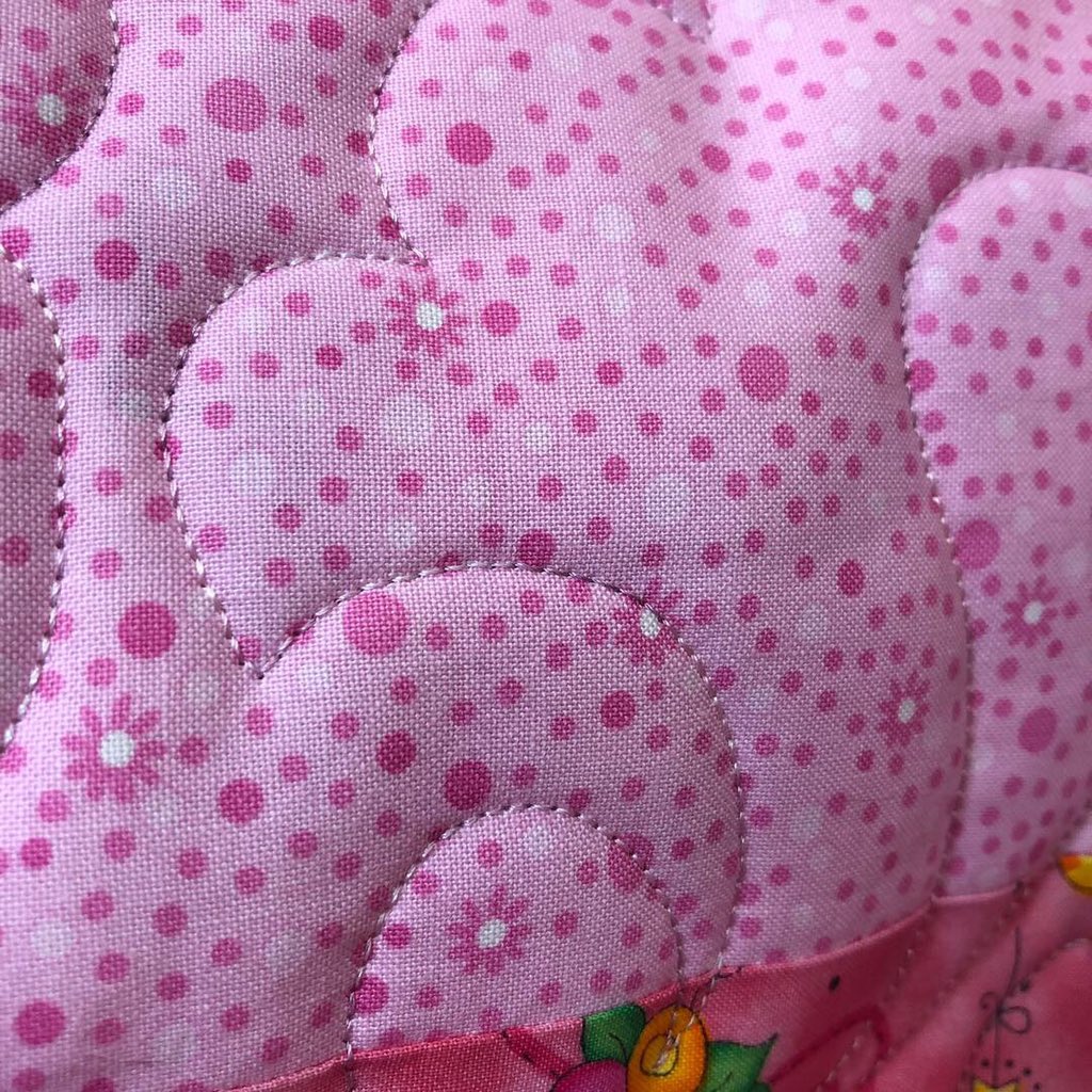 PeacefulHillQ's tweet image. This morning is full of sunshine, butterflies, and flowers, at least on this adorable baby quilt.   This was quilted with a paisley pattern and superior variegated magnifico thread. #superiorthreads #quiltersoftwitter #babyquilt