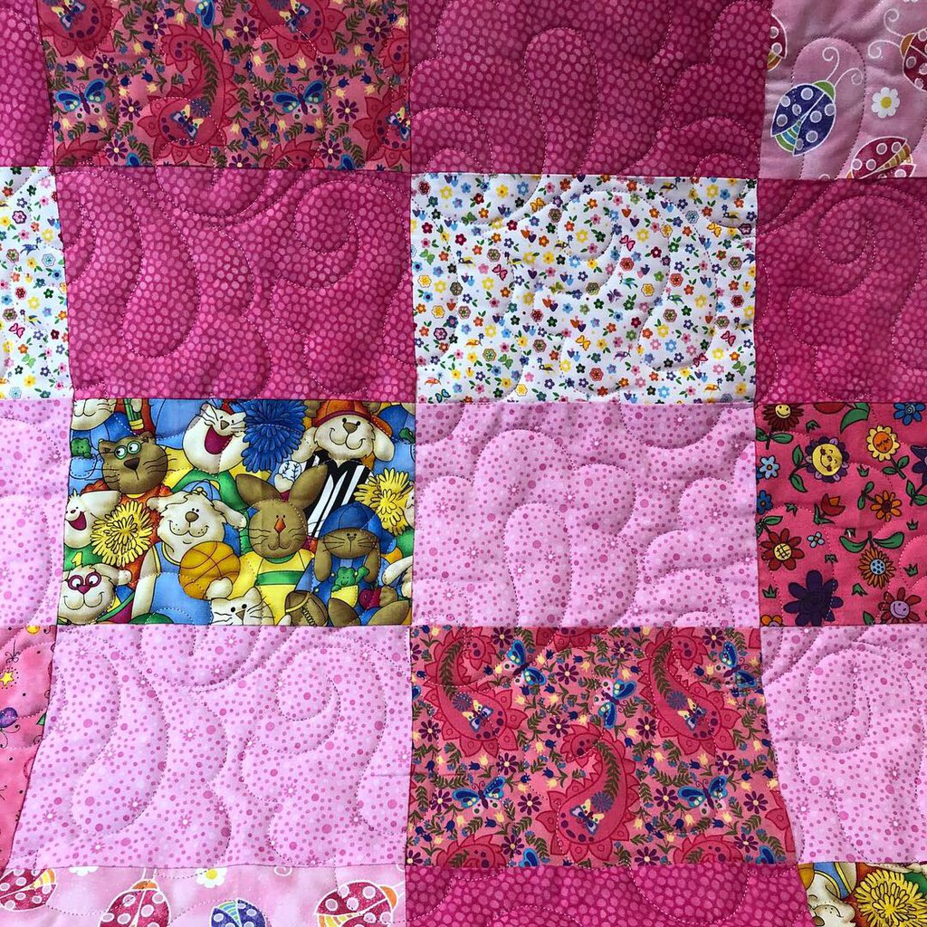 PeacefulHillQ's tweet image. This morning is full of sunshine, butterflies, and flowers, at least on this adorable baby quilt.   This was quilted with a paisley pattern and superior variegated magnifico thread. #superiorthreads #quiltersoftwitter #babyquilt