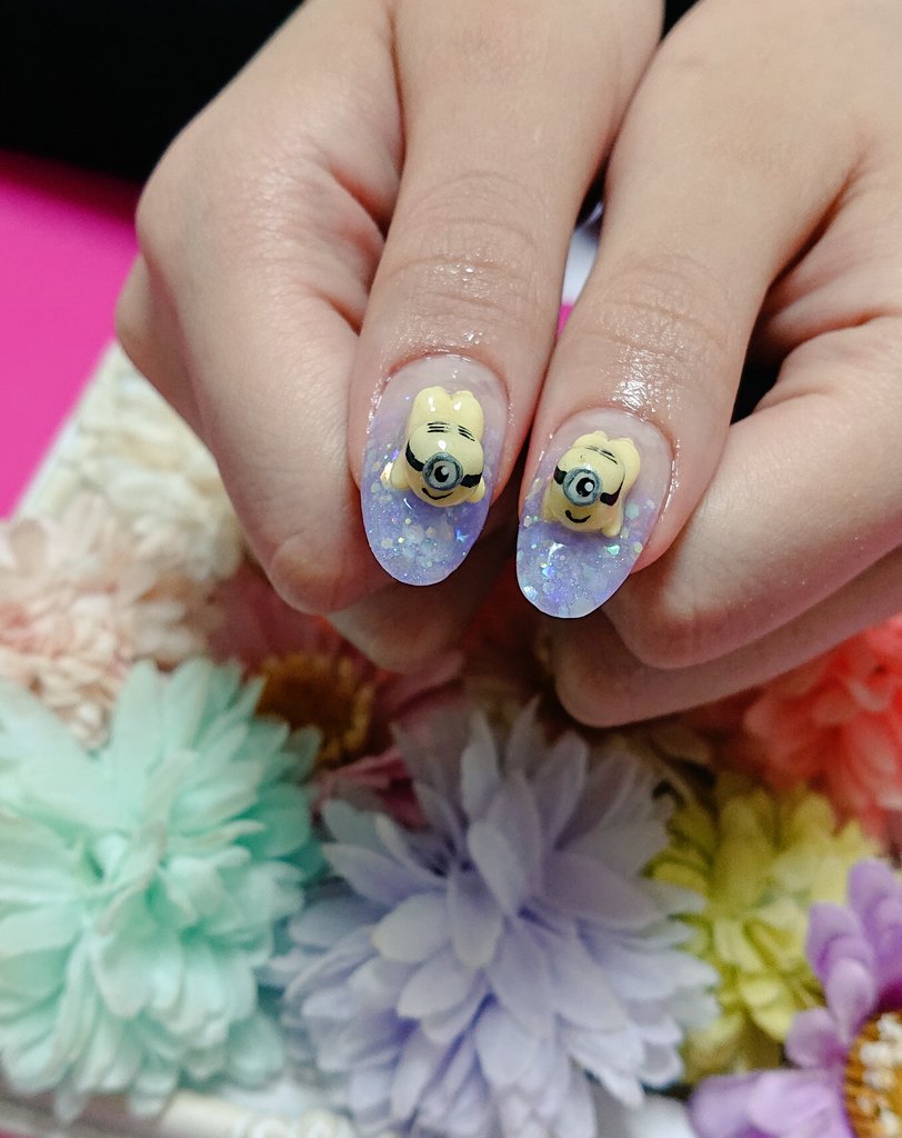 いろはねいる ミニオンズハロウィンネイル ジェルネイル スカルプ ネイル Nail 新宿ネイルサロン いろはねいる ミニオンズ ミニオンズネイル ミニオン ミニオンネイル キャラクターネイル 3dネイル 秋ネイル ハロウィンネイル ガーリー